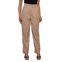 Calça Social Feminina Alfaiataria Linho Cintura Alta e Bolso