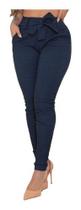 Calça Social Feminina Com Lycra Clochard Laço Cintura Alta