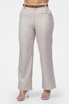 Calça Social Feminina de Alfaiataria com Cintura Alta e Cinto - Mein Calça Social Feminina de Alfaiataria com Cintura Alta e Cinto - Mein