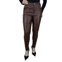 Calça Social Feminina Pellini Slim Resinada Marrom - CAL885