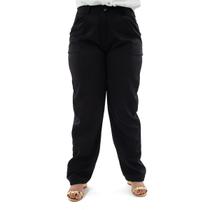 Calça Social Feminina Plus Size Preta Tecido Two Way Trabalho Formatura Uniforme Calça Social Feminina Plus Size Preta Tecido Two Way Trabalho Formatura Uniforme