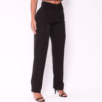 Calça Social Feminina Tecido de Two Way - Preto