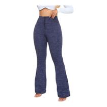 Calça Social Flare Bailarina Com Zíper Bolso E Cintura Alta Calça Social Flare Bailarina Com Zíper Bolso E Cintura Alta