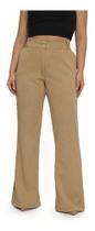 Calça Social Flare K2b Feminina Alfaiataria Boca Larga Botão Calça Social Flare K2b Feminina Alfaiataria Boca Larga Botão