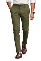 Calça social GINGTTO Slim Fit Stretch Chino para homens, verde 28W30L