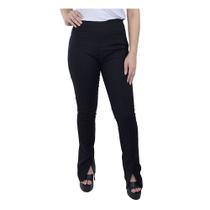 Calça Social Lado Avesso Feminina Pin-Up Flare Preta - L1240