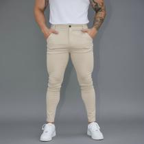 Calça Social Masculina Bengaline Skinny Padrão Alfaiataria