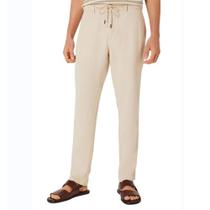 Calça Social Masculina Hering Reta Linho Bege - KGNJ1ASI Calça Social Masculina Hering Reta Linho Bege - KGNJ1ASI