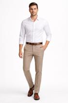 Calça social masculina Oxford bege