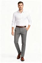 Calça social masculina Oxford cinza