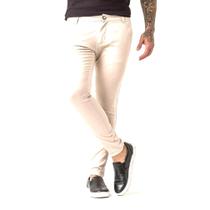 Calça Social Masculina Sarja Bege Super Skinny Fit Zune Calça Social Masculina Sarja Bege Super Skinny Fit Zune