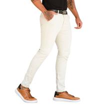 Calça Social Masculina Sarja Bolso Embutido Slim Skinny