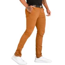Calça Social Masculina Sarja Bolso Embutido Slim Skinny