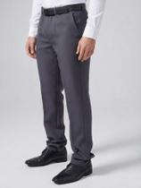 Calça Social Masculina Slim Cinza Escuro Calça de Terno Executiva Tecido Panamá Alfaiataria de Trabalho Executivo Tamanh