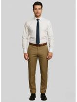 Calça Social Masculina Slim Marrom Esverdeado Calça de Terno Oxford para Escritório e Eventos