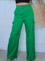 Calça Social Modelo Pantalona Alfaiataria Cargo Wide Leg