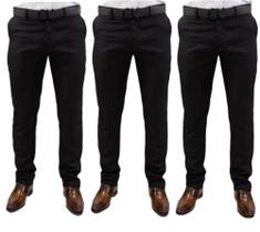 Calça Social Slim Masculina Qualidade Premium Oxford 3 cores Mega Oferta - Kit com 3