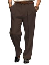 Calça social YYFew Straight Leg com pregas frontais para homens e café