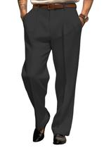 Calça social YYFew Straight Leg com pregas frontais para homens, pretas