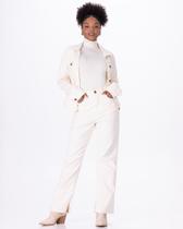 Calça Straight Cropped Feminina Em Sarja Com Elastano Eco Calça Straight Cropped Feminina Em Sarja Com Elastano Eco