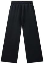 Calça Suede Preta Boca Larga Vic Vicky
