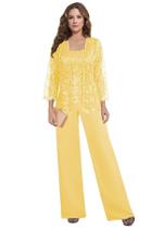 Calça Suporta Petyoo Mother of The Bride, 3 peças, tamanho 16, amarela