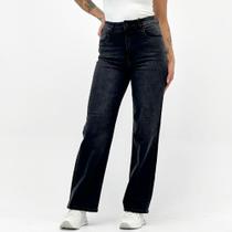 Calça Tanise Jeans Wide Leg Estonada Feminina Calça Tanise Jeans Wide Leg Estonada Feminina