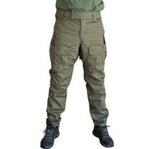 Calça Tática Verde Oliva Militar Masculina Cargo Operacional Resistente Reforçada Rip Stop Uniforme Segurança