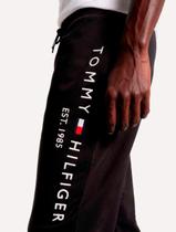 Calça Tommy Hilfiger Masculina Moletom Basic Branded Logo Preta Calça Tommy Hilfiger Masculina Moletom Basic Branded Logo Preta
