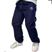 Calça Tradicional Reta Cargo JEANS Escuro Street Boss