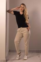 Calça Tricô de Modal Capri Off White