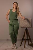 Calça Tricô de Modal Capri Verde