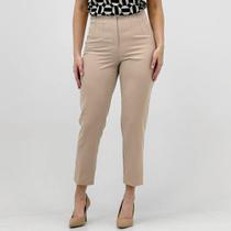 Calça Trimix Reta em Tecido Alfaiataria Feminina