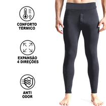 Calça Underwear Legging Elastano Roupa de Frio Warm Oferta Proteção Performance Masculino Peluciada Fitness Academia