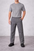 Calça Uniforme Brim Pesado com Elástico e Bolsos - Cinza - Tamanhos EG e EXG Calça Uniforme Brim Pesado com Elástico e Bolsos - Cinza - Tamanhos EG e EXG