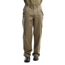 Calça Uniforme Profissional Brim Pesado Metade Elástico Caqui