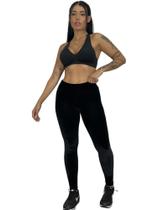 calça veludo molhado legging feminina leg cintura alta TB moda fitness