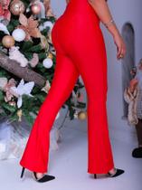 Calça vermelha com ziper Calça vermelha com ziper