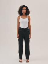 Calça Via Lessa Boston Modelagem Reta Jeans Black