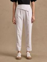 Calça Via Lessa Capri Modelo Cenoura com Linho Branca