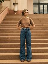 Calça Via Lessa Denver Modelagem Reta Jeans Escuro