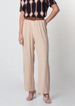 Calça viscose wide leg bege