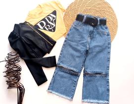 Calça Wid Leg com zíper