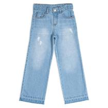 Calça Wid Leg Menina Mania Kids em Jeans