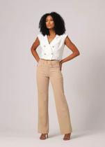 Calça Wide Leg Bege Calça Wide Leg Bege