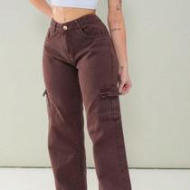 Calça Wide Leg Cargo