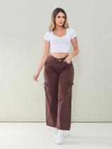Calça Wide Leg Cargo
