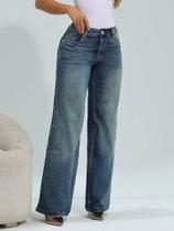 Calça Wide Leg Casual e Sofisticada PitBull Jeans 90874 COR:AZUL MEDIOTAMANHO:46 Calça Wide Leg Casual e Sofisticada PitBull Jeans 90874 COR:AZUL MEDIOTAMANHO:46