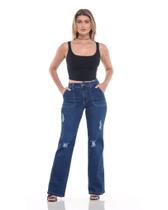 Calça Wide Leg Cintura Alta Fact Jeans L021