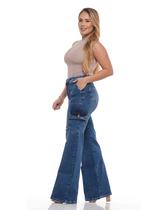 Calça Wide Leg Cintura Alta Fact Jeans L952